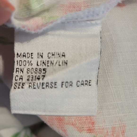 Talbots Linen Floral Long-Sleeve Shirt - Picture 7 of 8